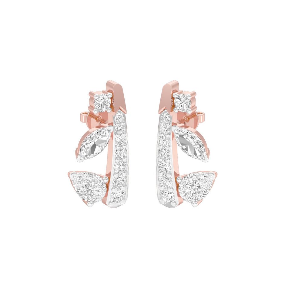 Sparkling Edge Diamond Earrings 18 KT / Rose Gold
