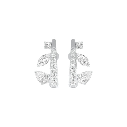 Sparkling Edge Diamond Earrings 18 KT / White Gold