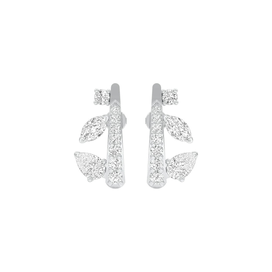 Sparkling Edge Diamond Earrings 18 KT / White Gold
