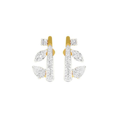Sparkling Edge Diamond Earrings 18 KT / Yellow Gold