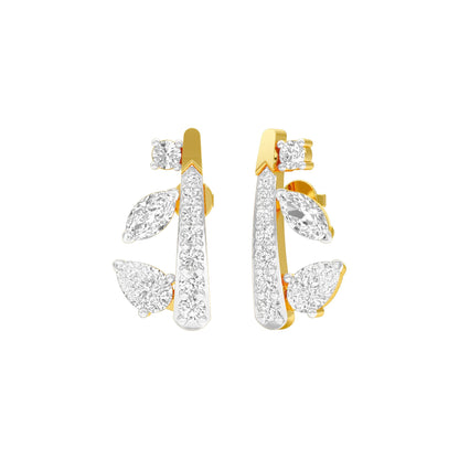Sparkling Edge Diamond Earrings 18 KT / Yellow Gold