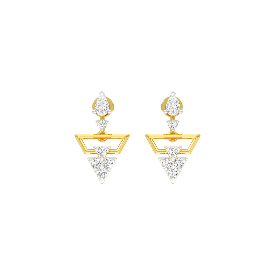 Alluring Vortex Diamond Earrings 18 KT / Yellow Gold