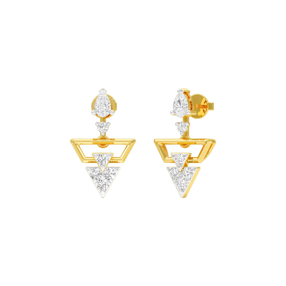 Alluring Vortex Diamond Earrings 18 KT / Yellow Gold
