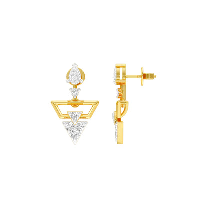 Alluring Vortex Diamond Earrings 18 KT / Yellow Gold