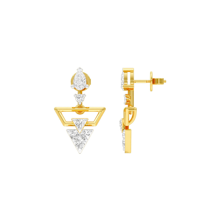 Alluring Vortex Diamond Earrings 18 KT / Yellow Gold
