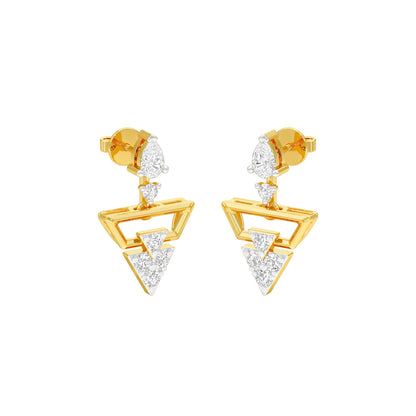 Alluring Vortex Diamond Earrings 18 KT / Yellow Gold