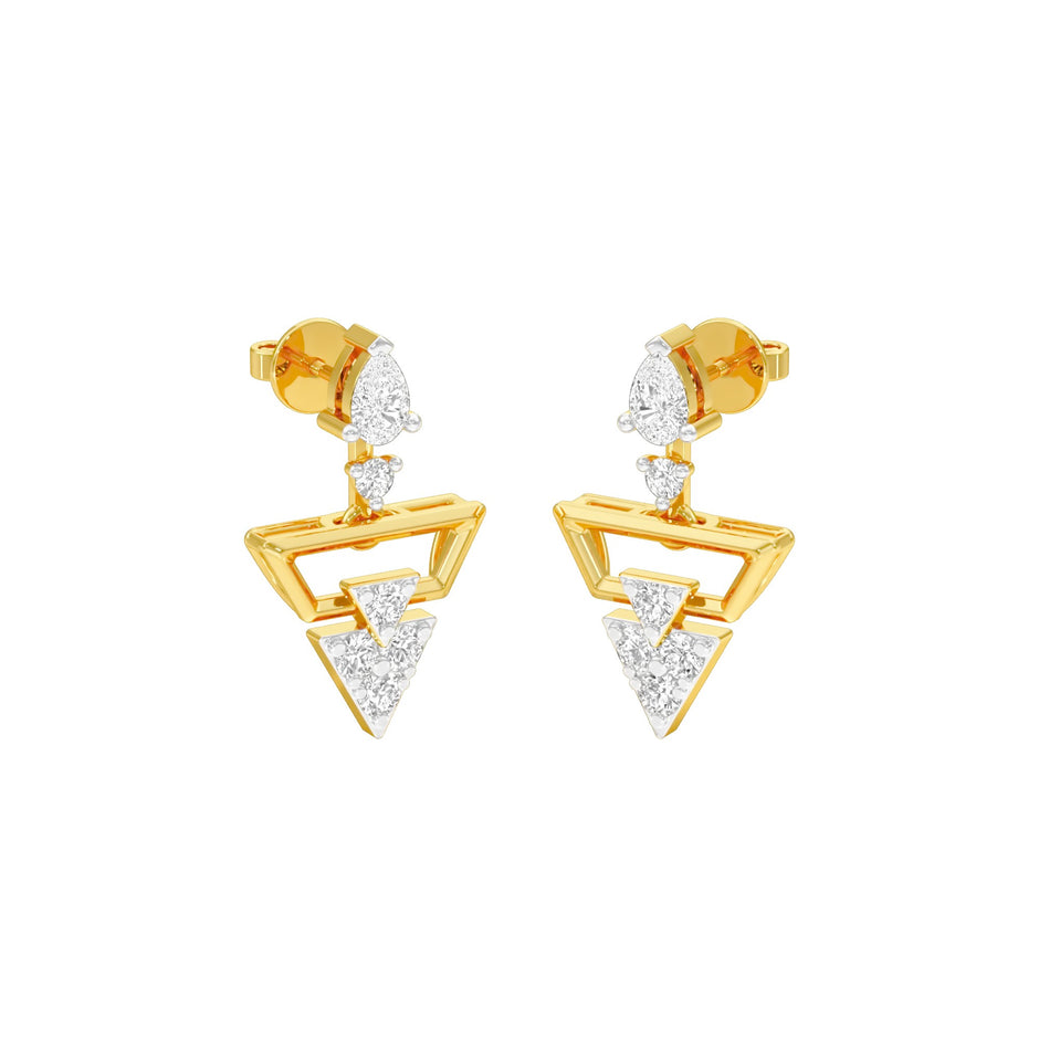 Alluring Vortex Diamond Earrings 18 KT / Yellow Gold