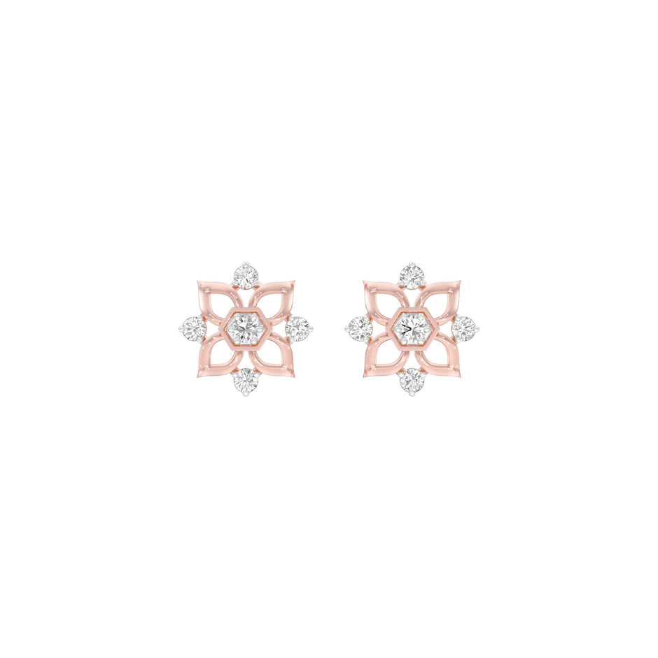 Gold Marvels Diamond Earrings 18 KT / Rose Gold