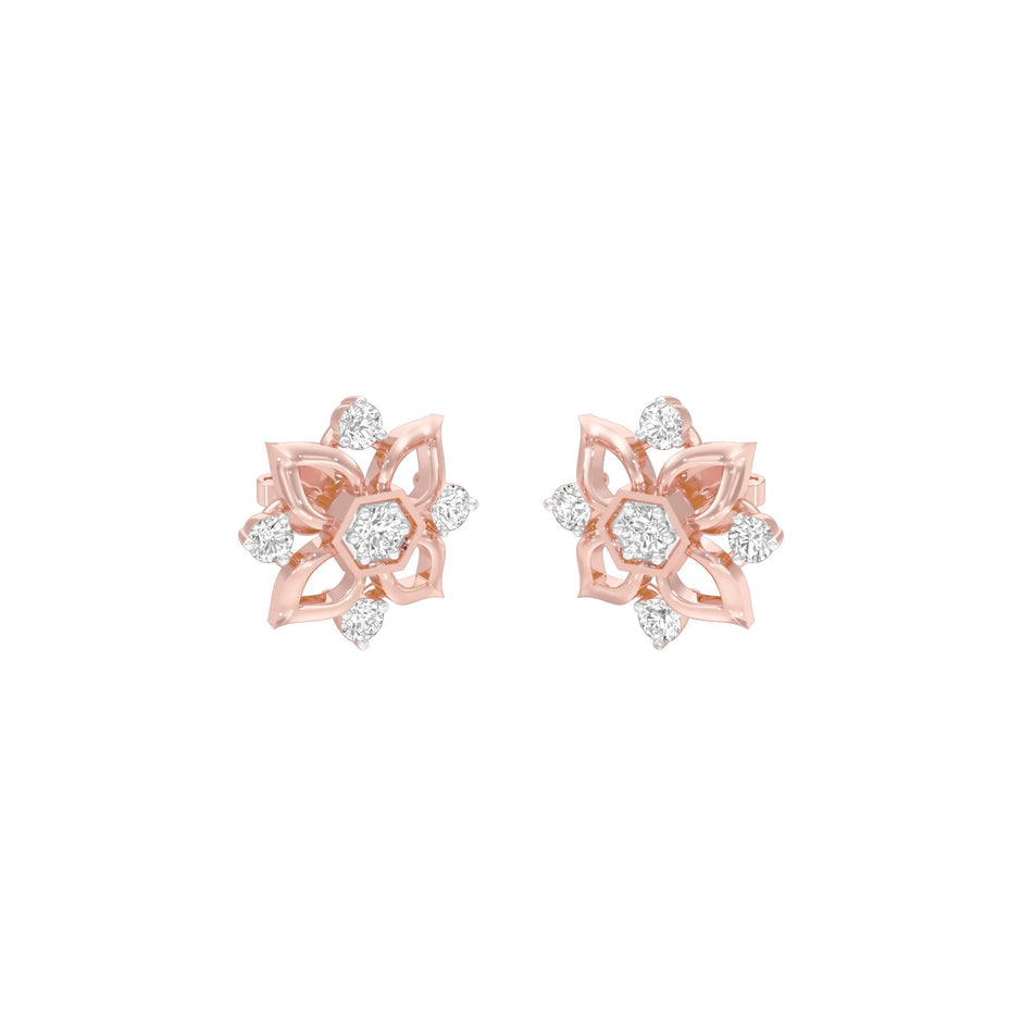 Gold Marvels Diamond Earrings 18 KT / Rose Gold