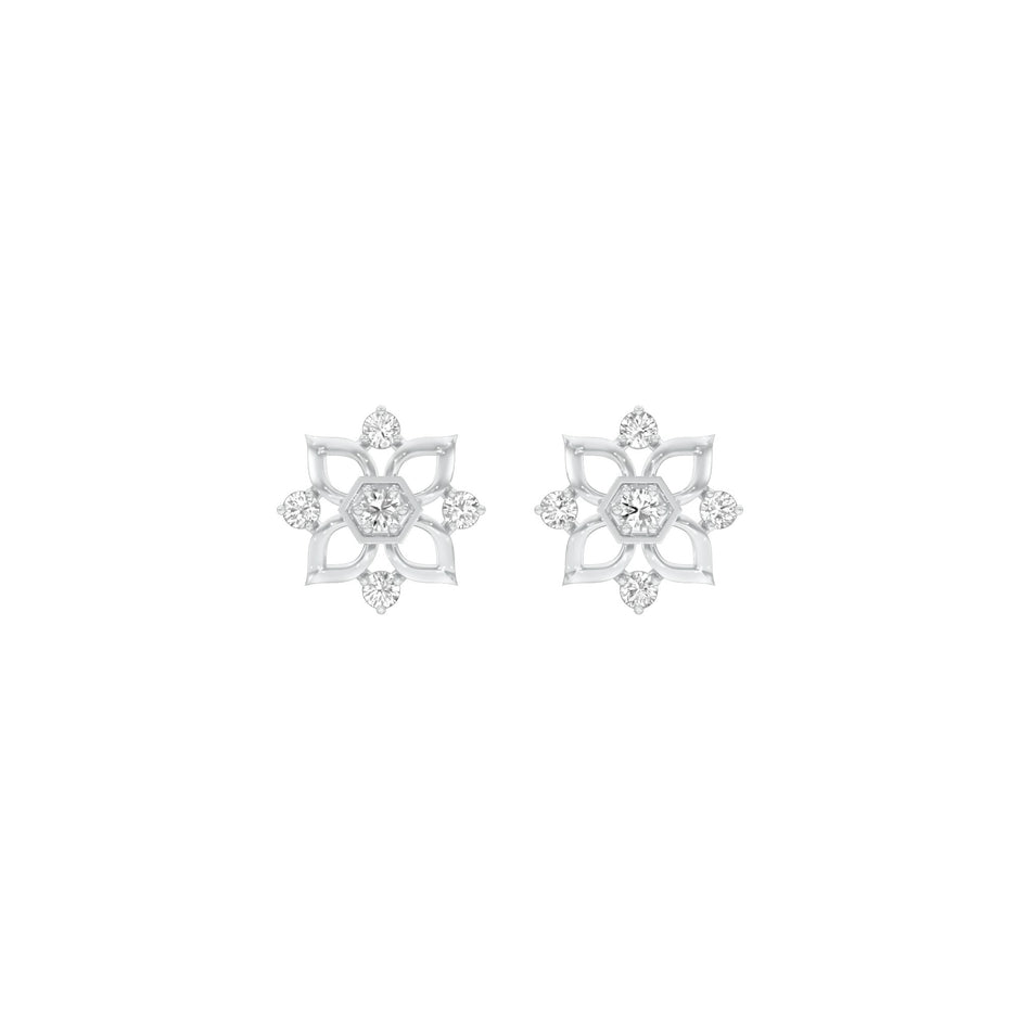 Gold Marvels Diamond Earrings 18 KT / White Gold