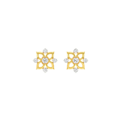 Gold Marvels Diamond Earrings 18 KT / Yellow Gold