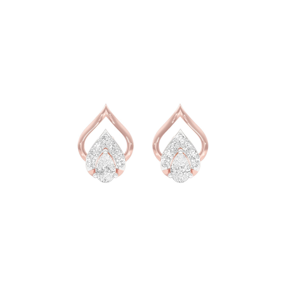 DuoPear Diamond Earrings 18 KT / Rose Gold