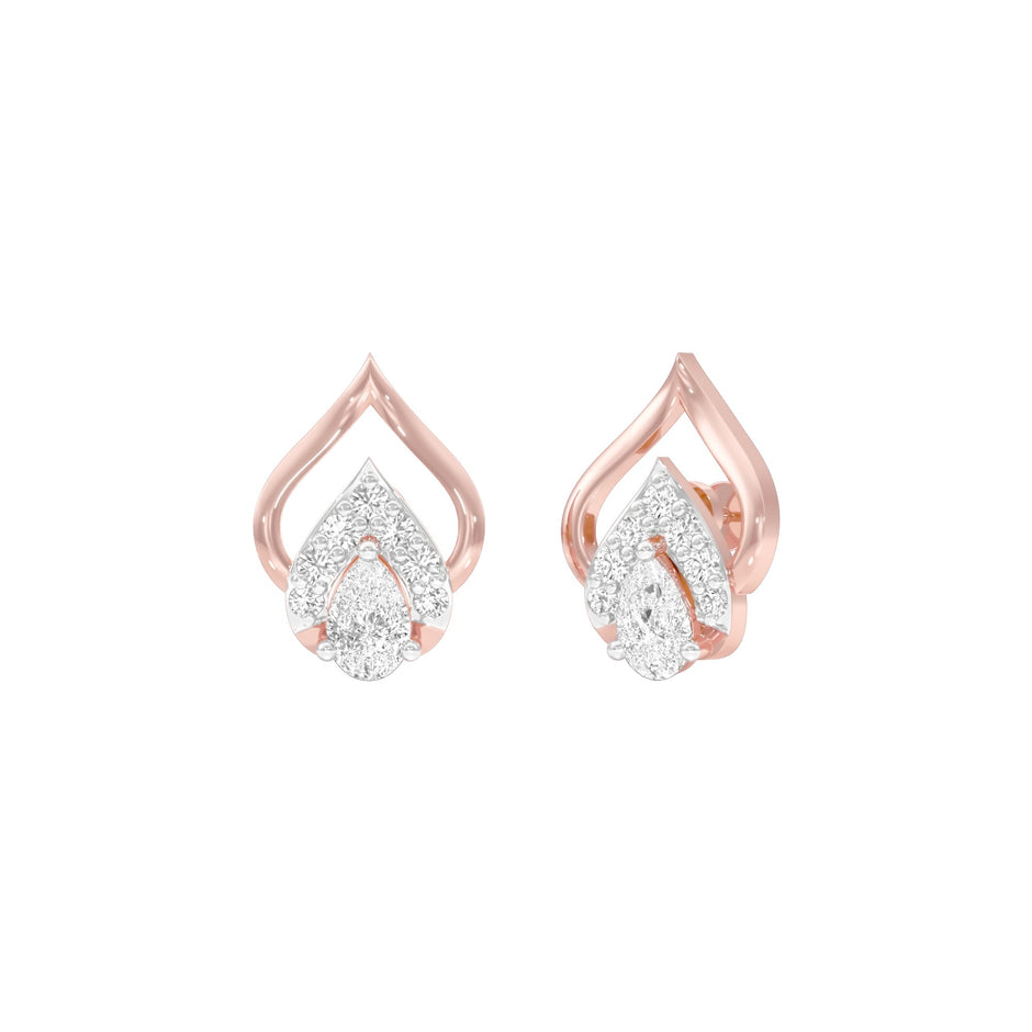 DuoPear Diamond Earrings 18 KT / Rose Gold