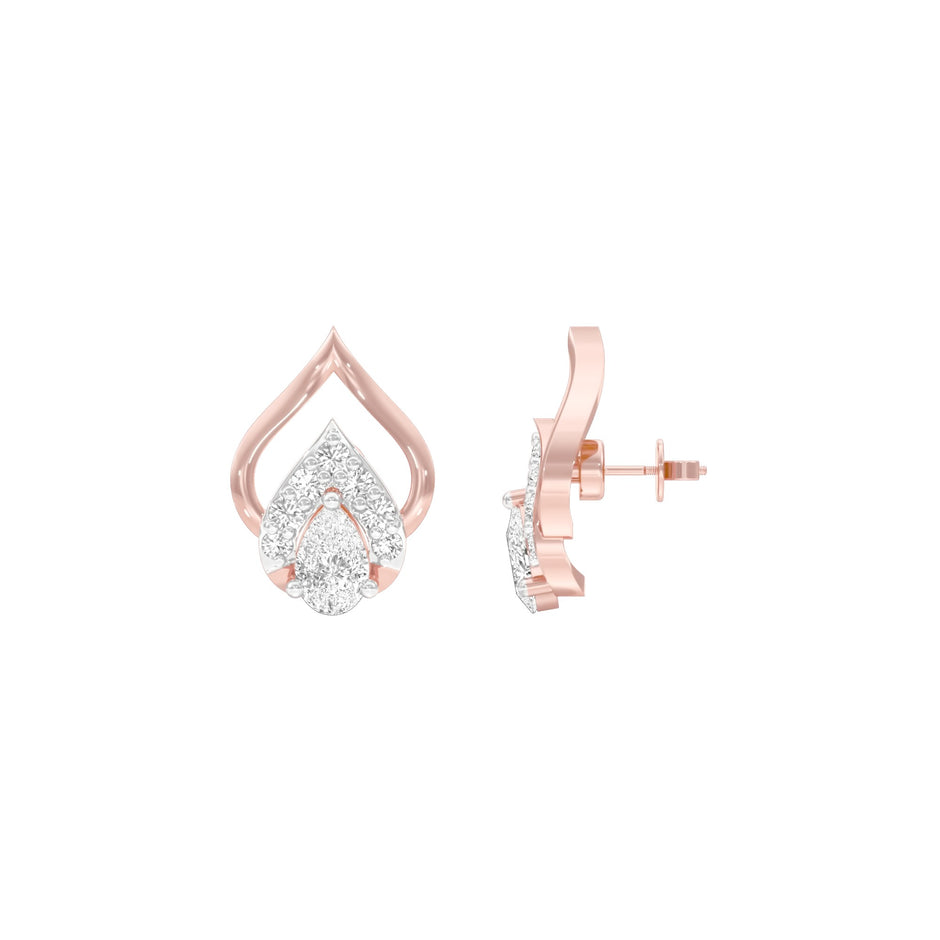 DuoPear Diamond Earrings 18 KT / Rose Gold