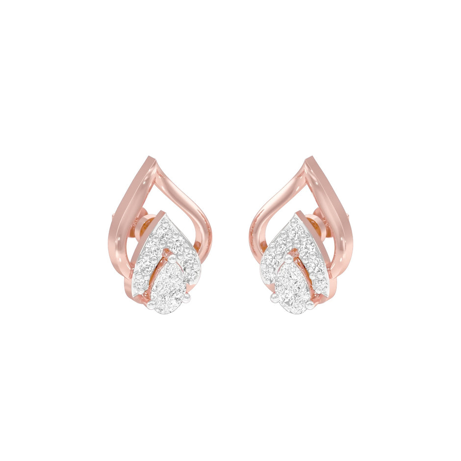DuoPear Diamond Earrings 18 KT / Rose Gold