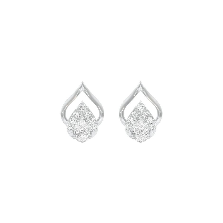 DuoPear Diamond Earrings 18 KT / White Gold