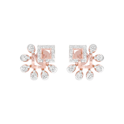 Floral Dip Diamond Earrings 18 KT / Rose Gold