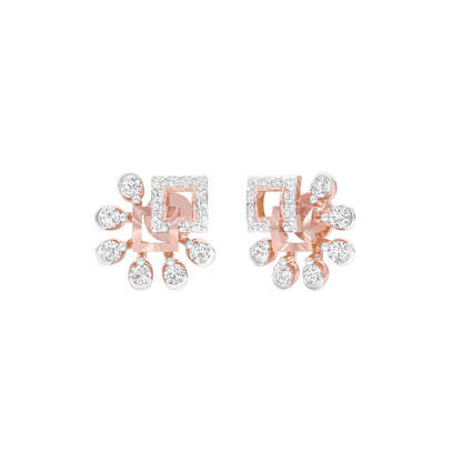 Floral Dip Diamond Earrings 18 KT / Rose Gold