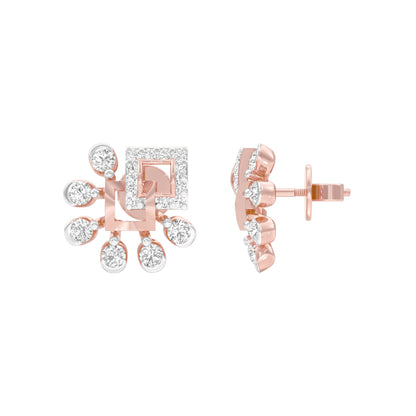 Floral Dip Diamond Earrings 18 KT / Rose Gold