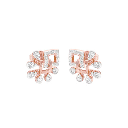 Floral Dip Diamond Earrings 18 KT / Rose Gold