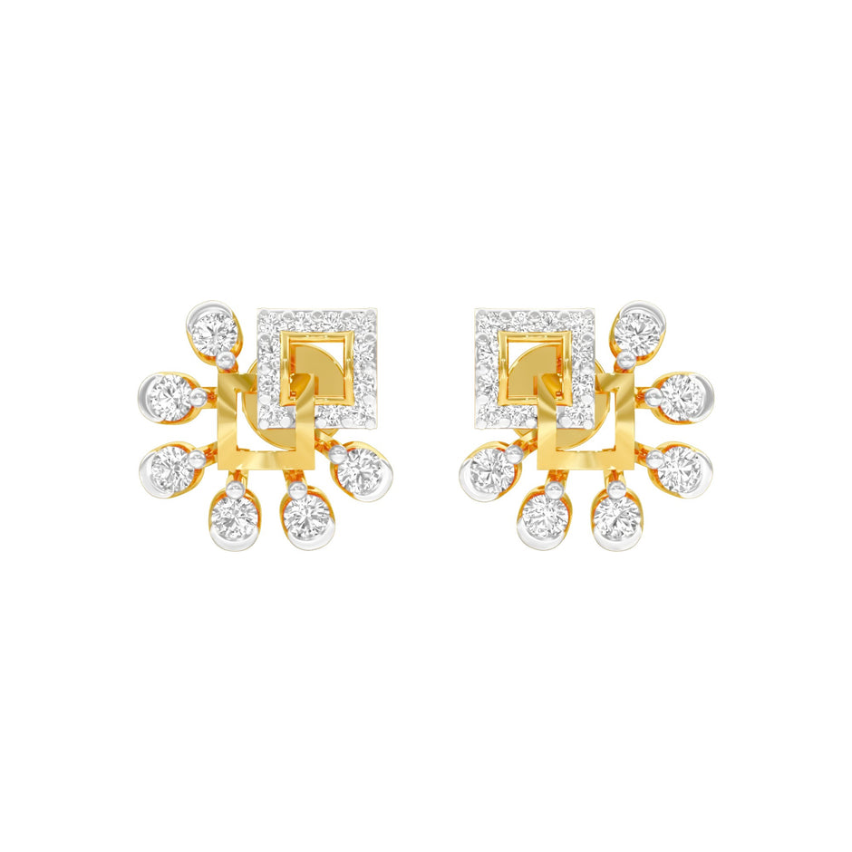 Floral Dip Diamond Earrings 18 KT / Yellow Gold