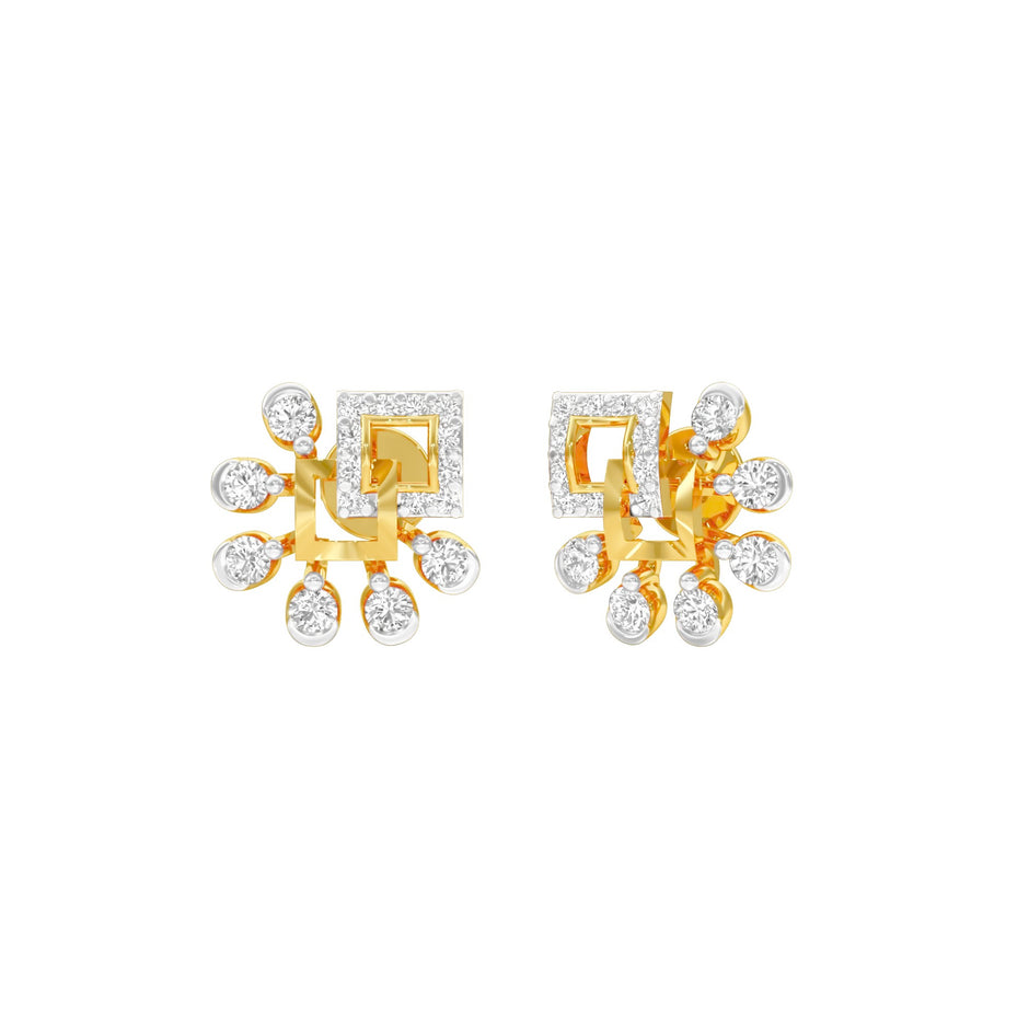 Floral Dip Diamond Earrings 18 KT / Yellow Gold