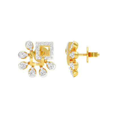 Floral Dip Diamond Earrings 18 KT / Yellow Gold