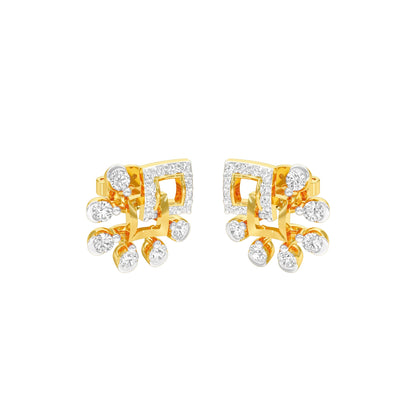 Floral Dip Diamond Earrings 18 KT / Yellow Gold
