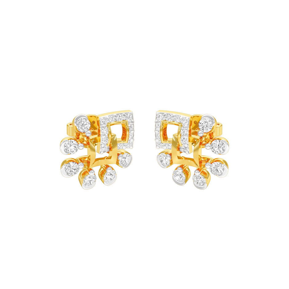 Floral Dip Diamond Earrings 18 KT / Yellow Gold