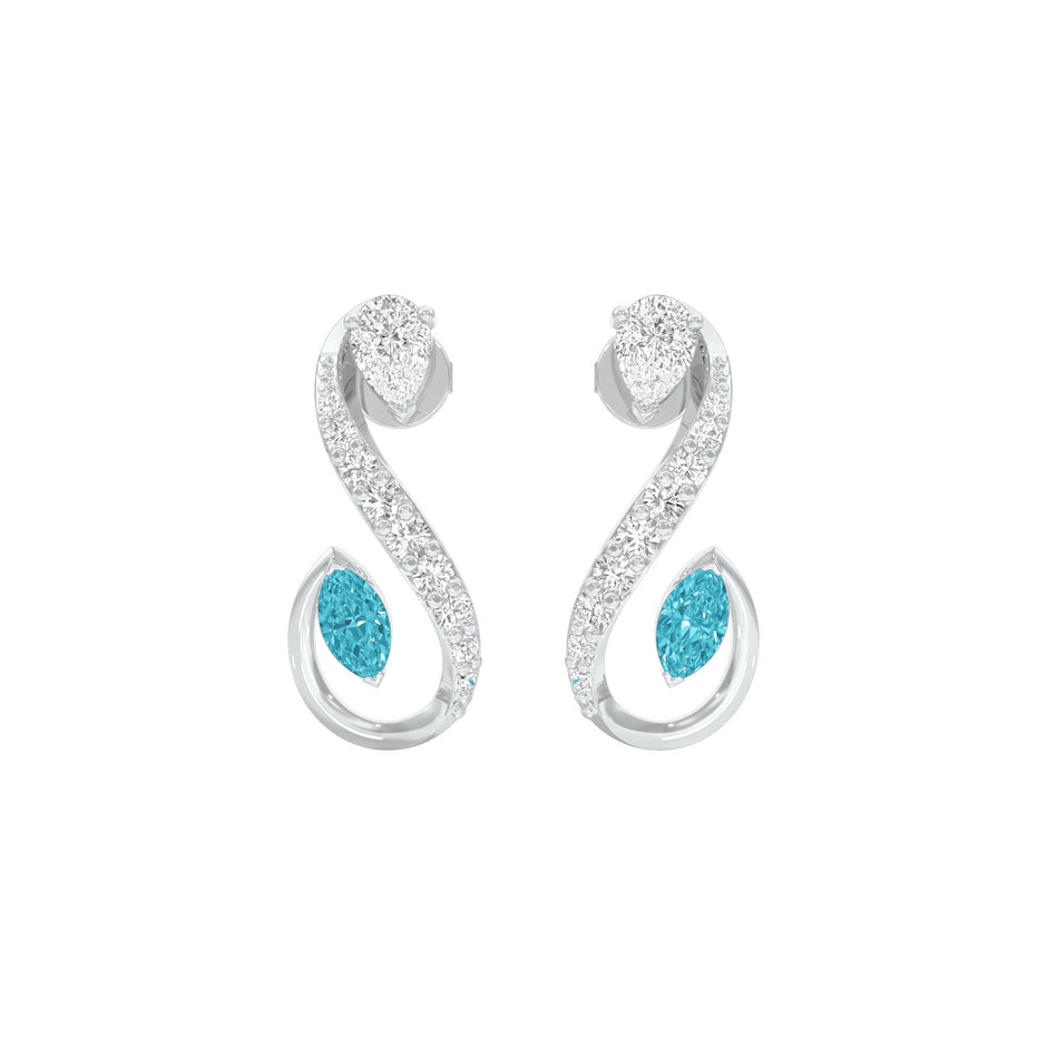 Serene Diamond Earrings 9 KT / White Gold