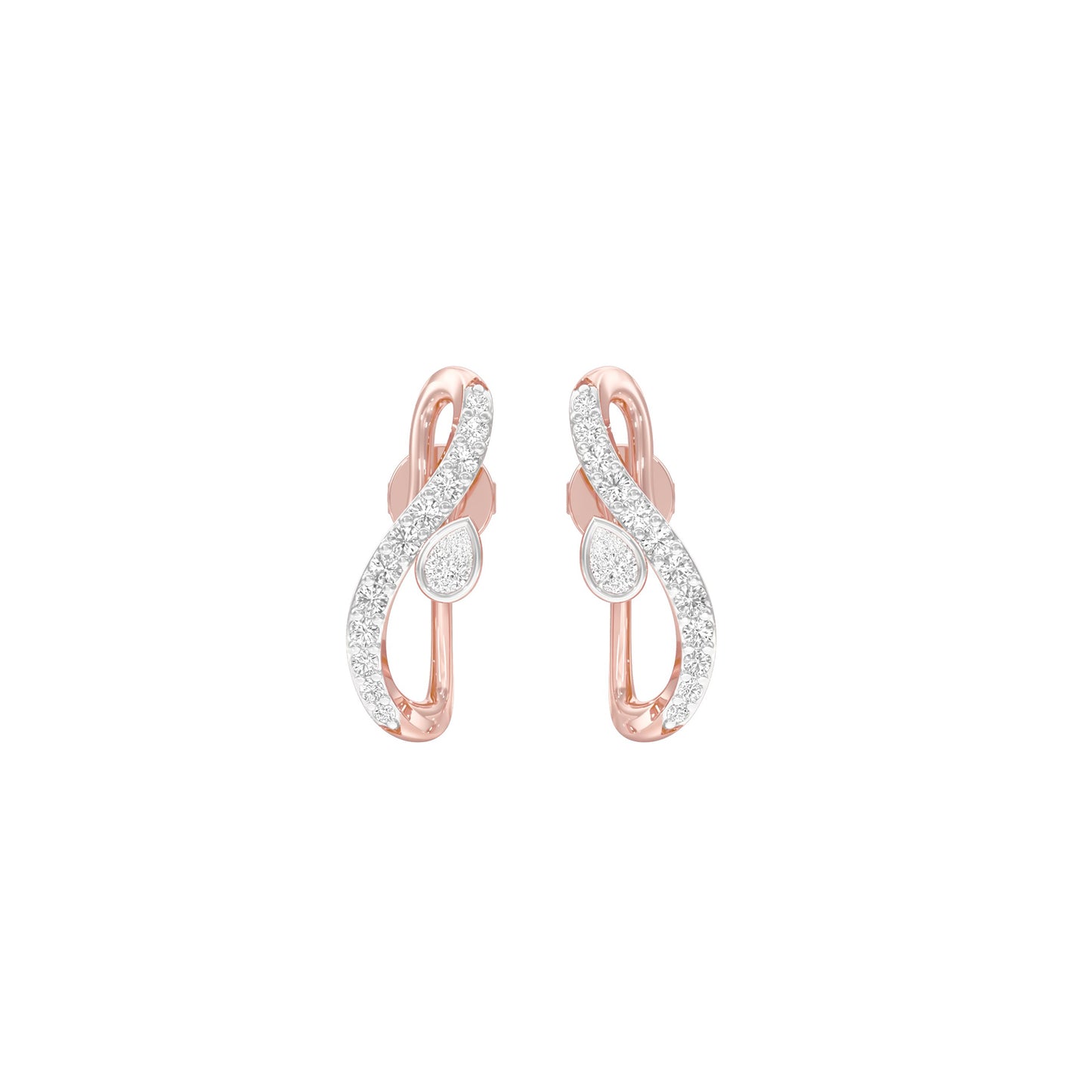 Sleek and Sweet Diamond Earrings 18 KT / Rose Gold