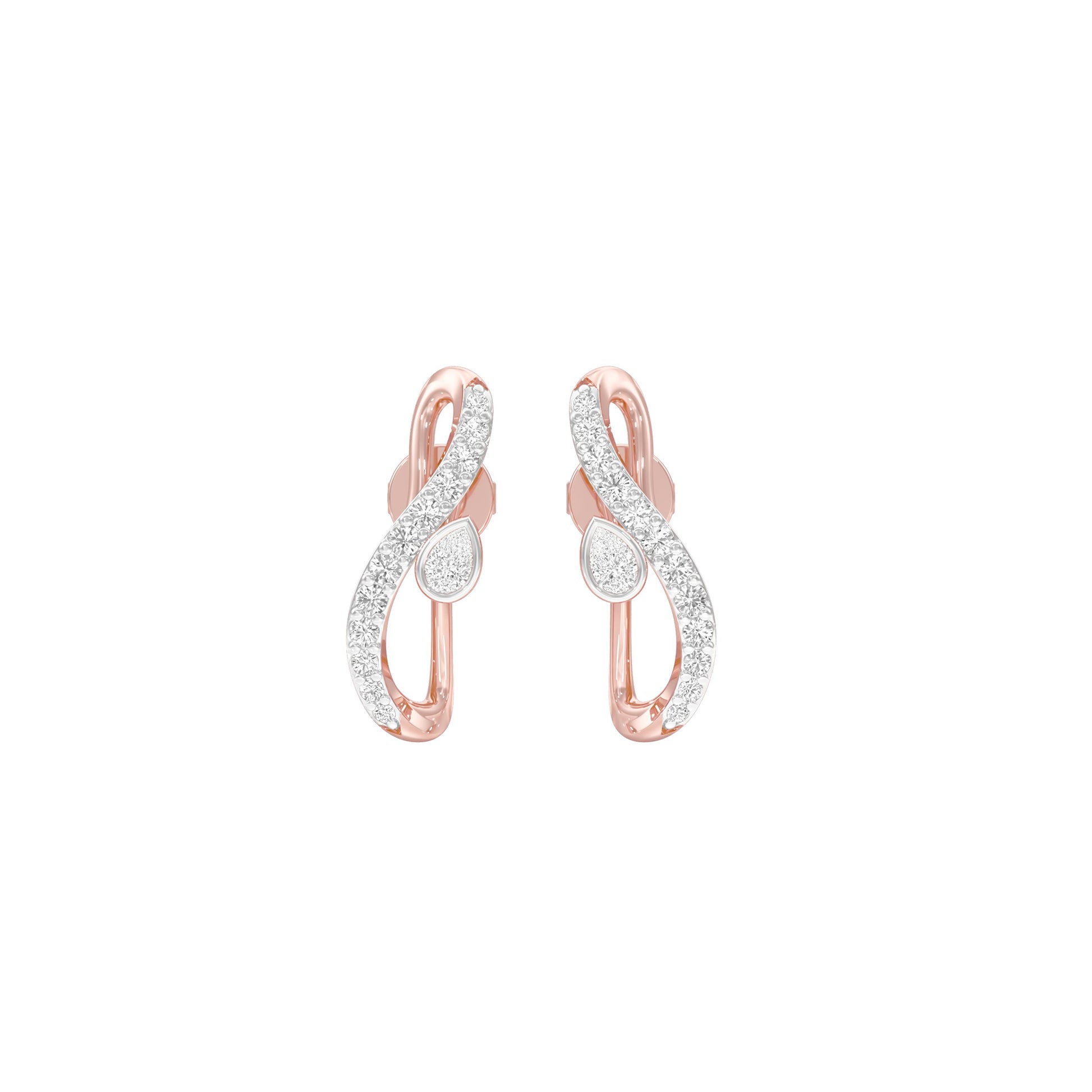 Sleek and Sweet Diamond Earrings 18 KT / Rose Gold