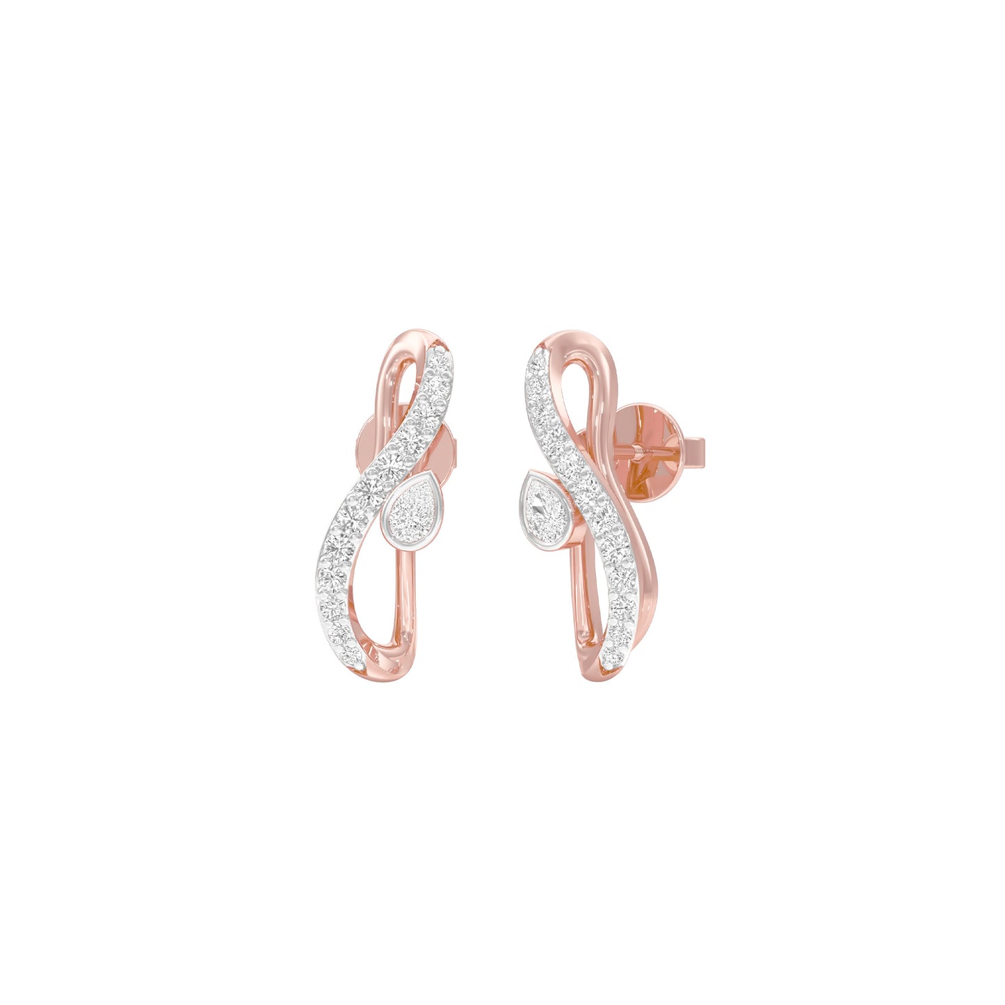 Sleek and Sweet Diamond Earrings 18 KT / Rose Gold