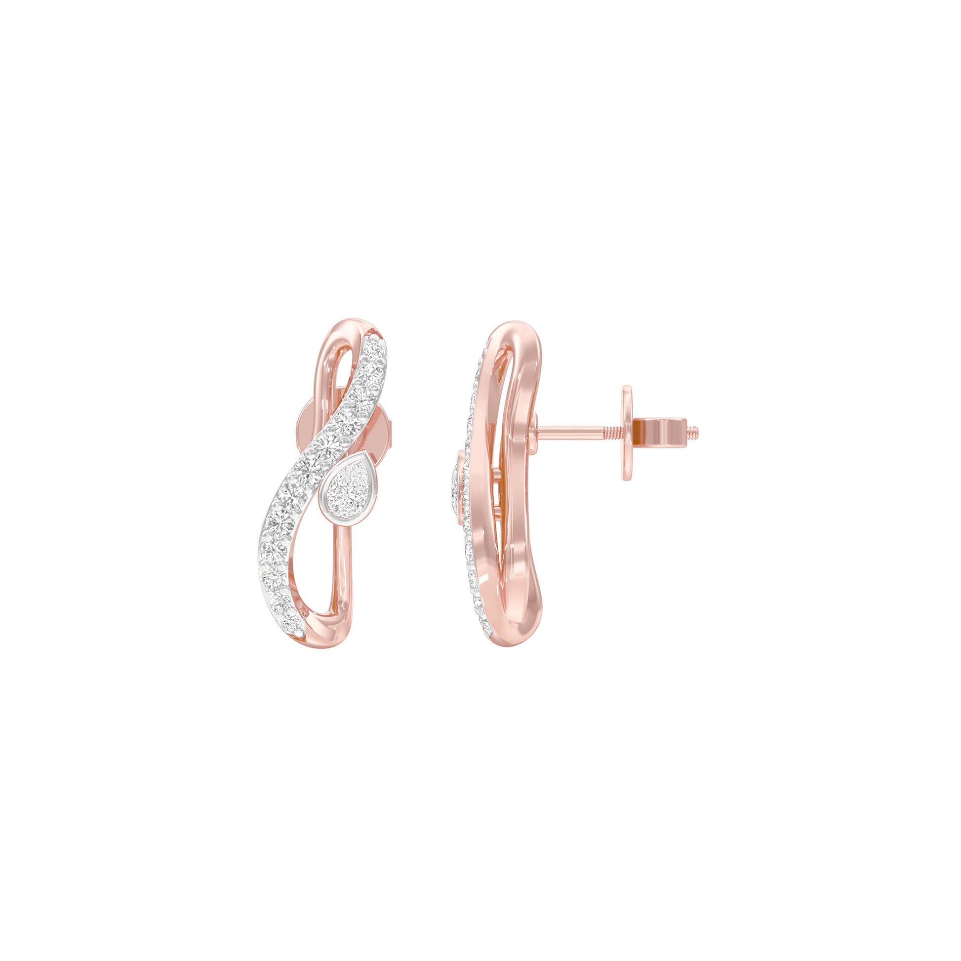 Sleek and Sweet Diamond Earrings 18 KT / Rose Gold