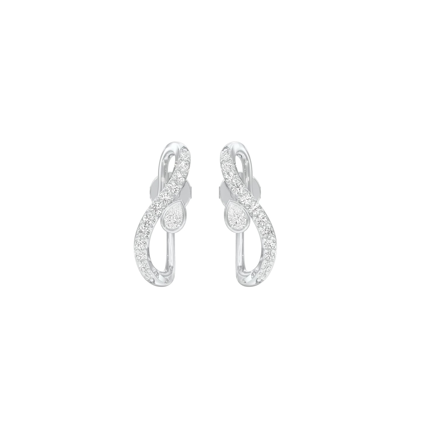 Sleek and Sweet Diamond Earrings 18 KT / White Gold