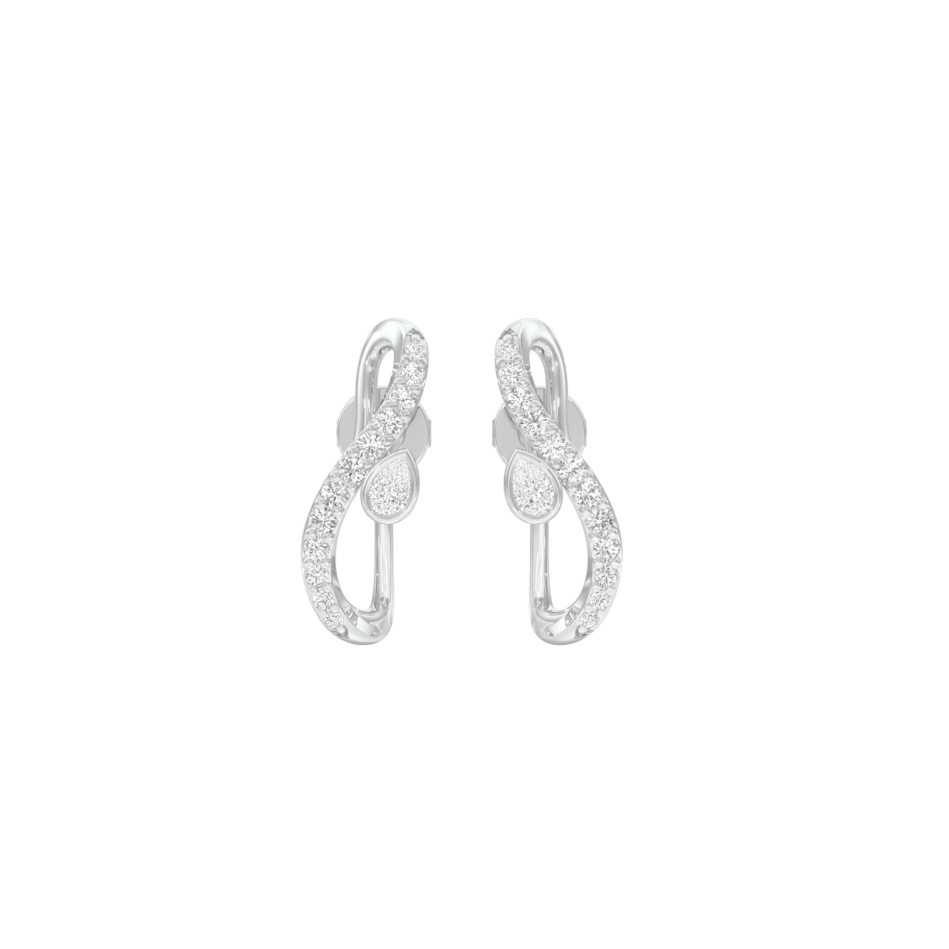 Sleek and Sweet Diamond Earrings 18 KT / White Gold