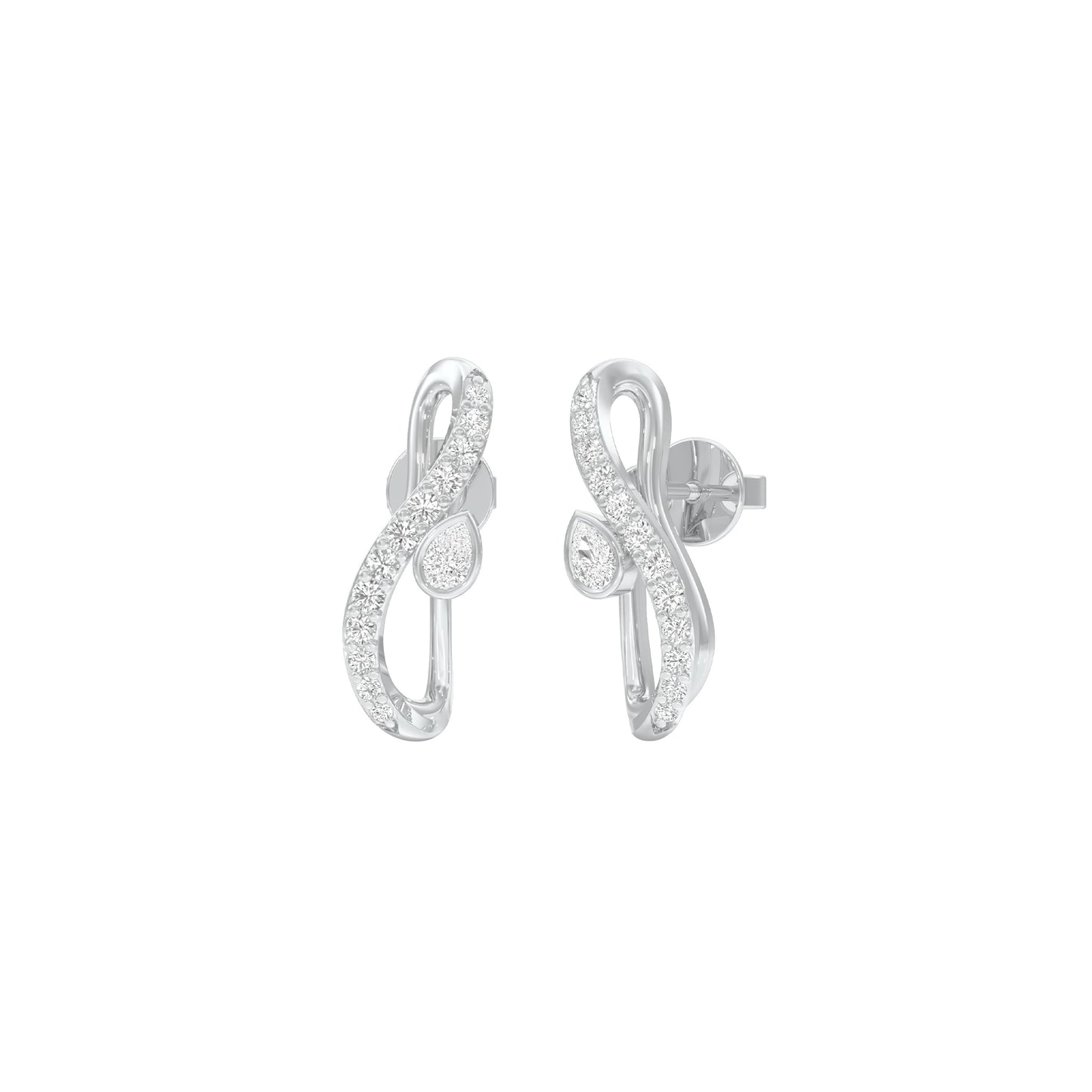 Sleek and Sweet Diamond Earrings 18 KT / White Gold