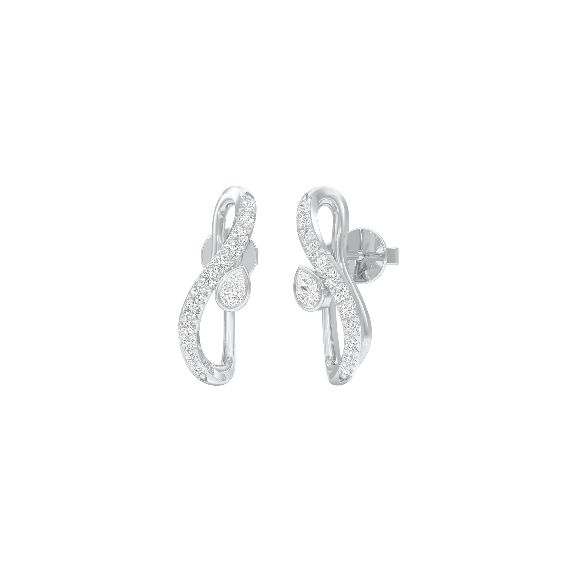 Sleek and Sweet Diamond Earrings 18 KT / White Gold