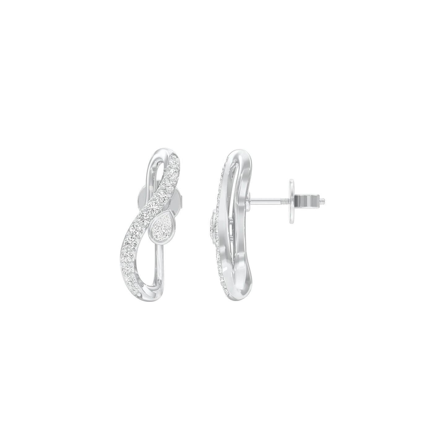 Sleek and Sweet Diamond Earrings 18 KT / White Gold