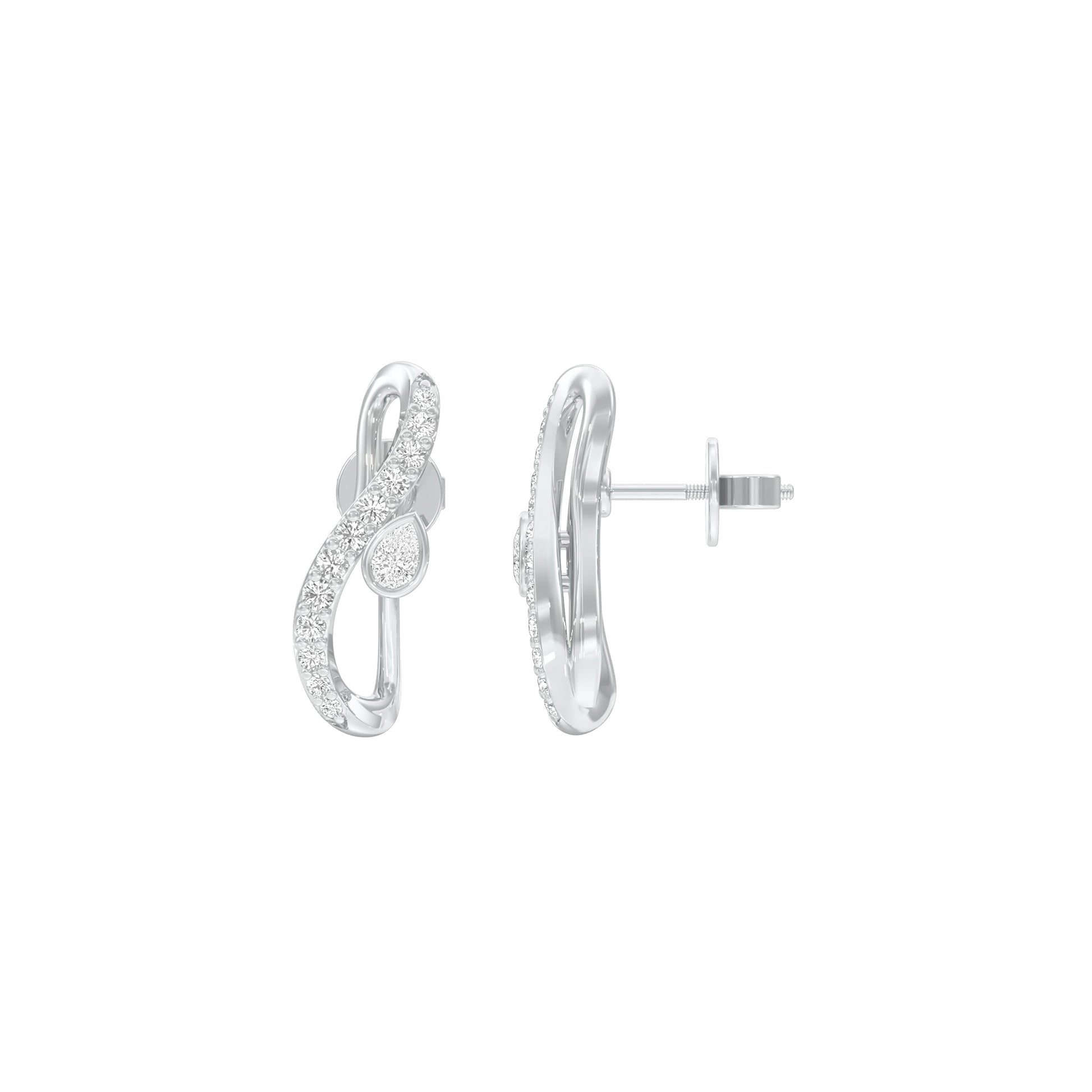 Sleek and Sweet Diamond Earrings 18 KT / White Gold