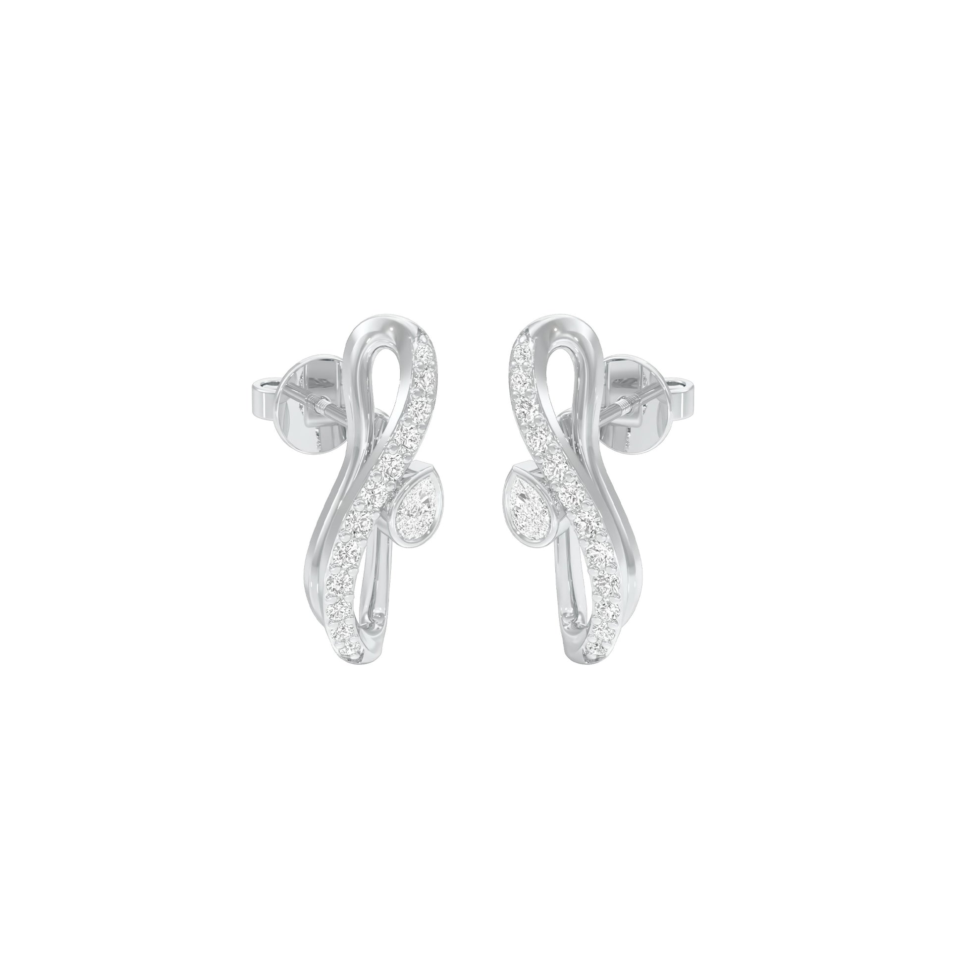 Sleek and Sweet Diamond Earrings 18 KT / White Gold