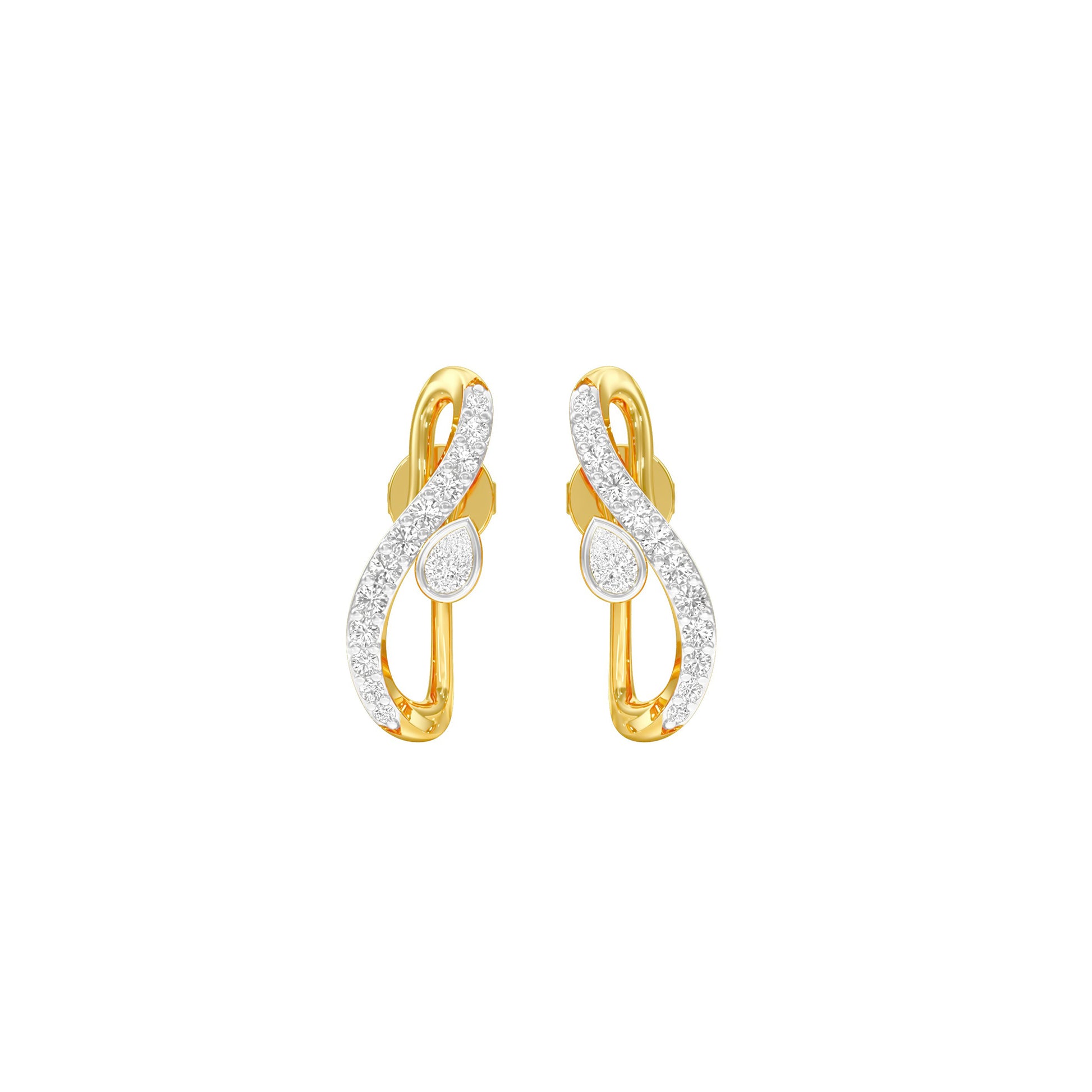 Sleek and Sweet Diamond Earrings 18 KT / Yellow Gold