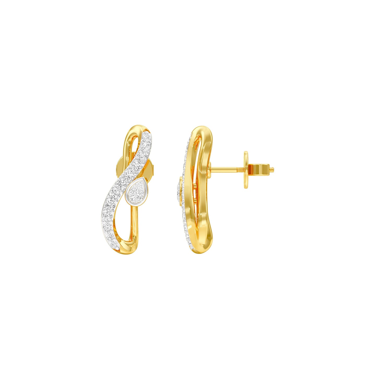 Sleek and Sweet Diamond Earrings 18 KT / Yellow Gold