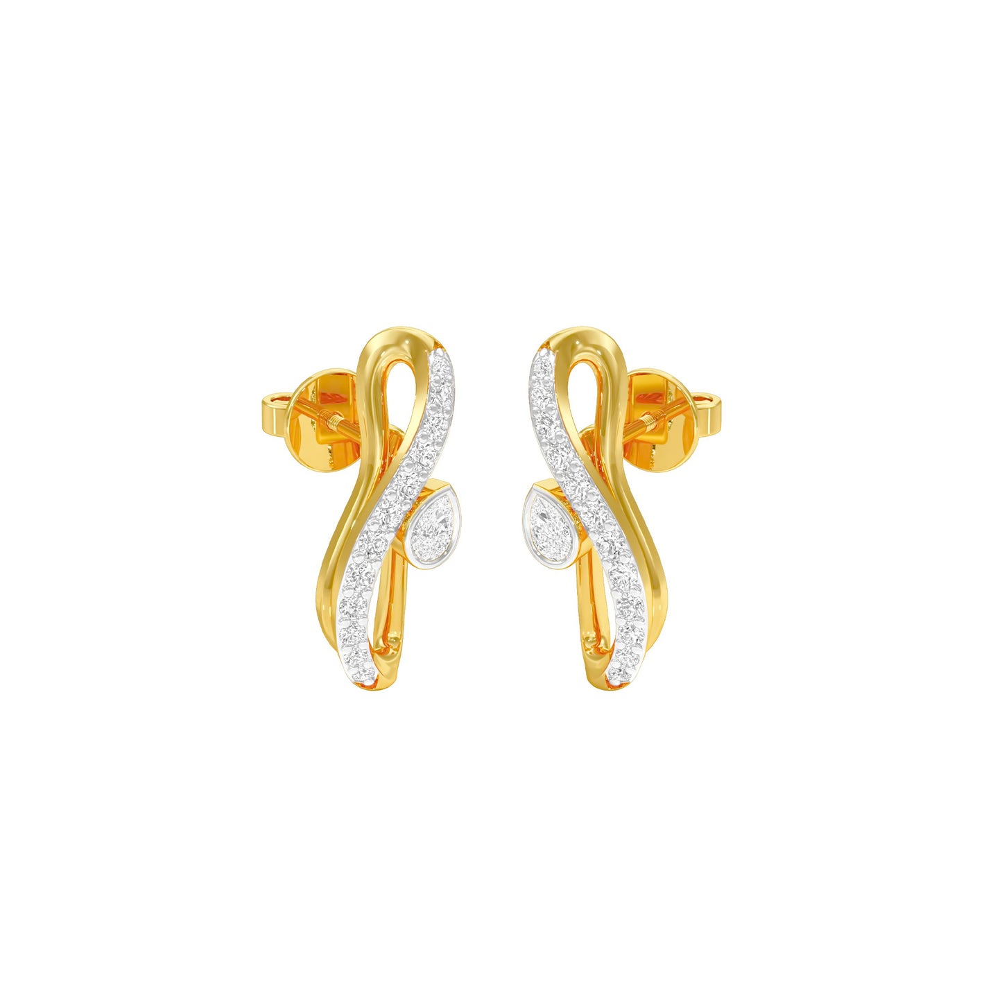Sleek and Sweet Diamond Earrings 18 KT / Yellow Gold