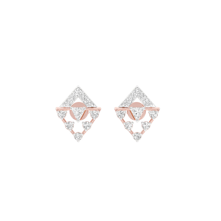 Rhombus Aura Diamond Earrings 18 KT / Rose Gold