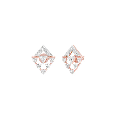 Rhombus Aura Diamond Earrings 18 KT / Rose Gold