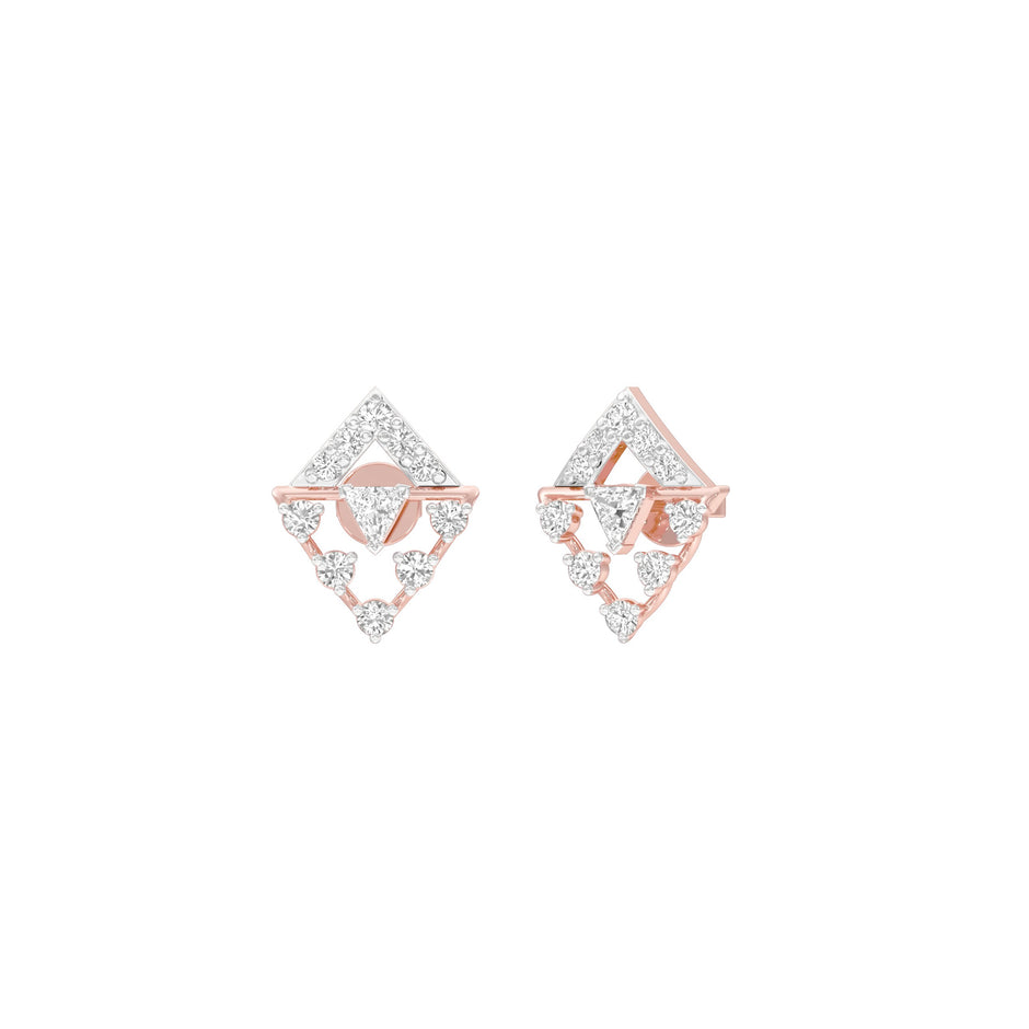 Rhombus Aura Diamond Earrings 18 KT / Rose Gold