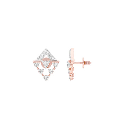 Rhombus Aura Diamond Earrings 18 KT / Rose Gold