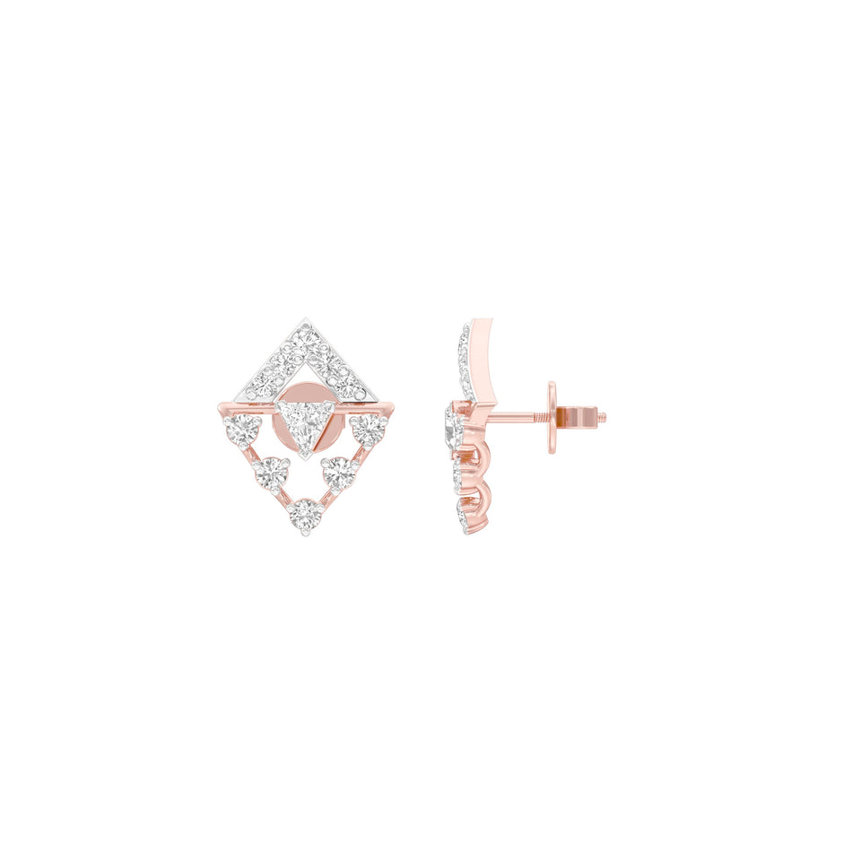 Rhombus Aura Diamond Earrings 18 KT / Rose Gold