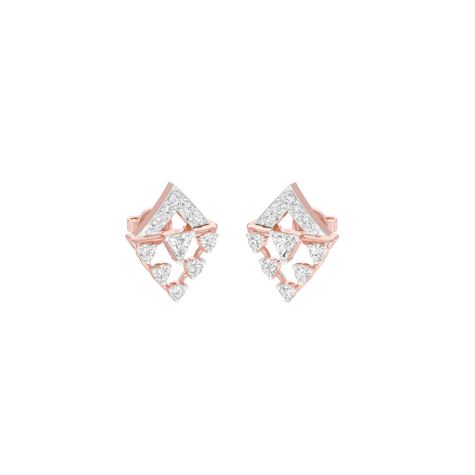 Rhombus Aura Diamond Earrings 18 KT / Rose Gold
